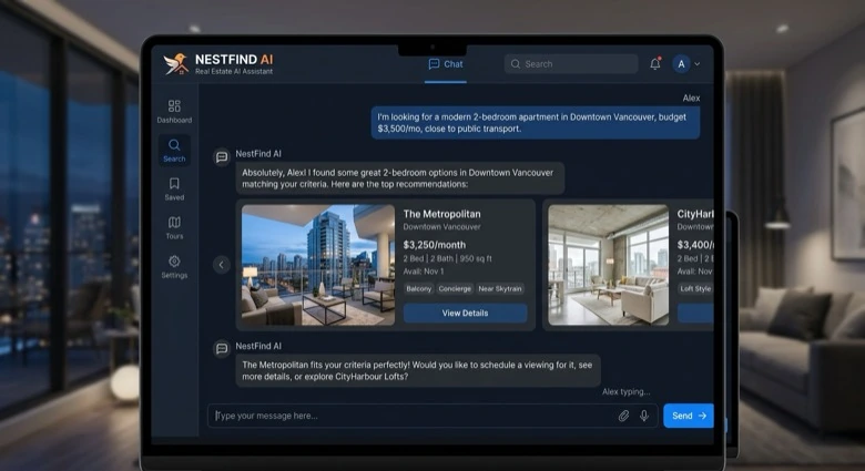Chatbots com IA — Intelligent AI customer service for real estate